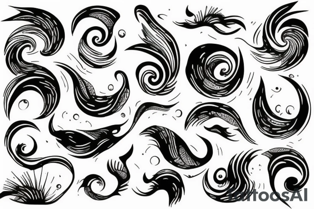 Minimalistic Hybrid or sound and ocean waves tattoo idea