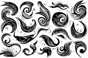 Minimalistic Hybrid or sound and ocean waves tattoo idea