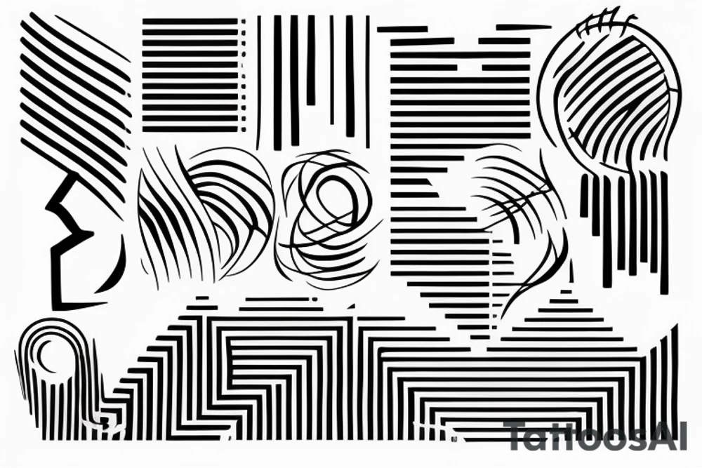 Minimalistic Hybrid or sound waves and a network tattoo idea Minimalistic Hybrid or sound waves and a network tattoo idea