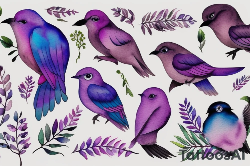 lilac chested roller bird tattoo idea
