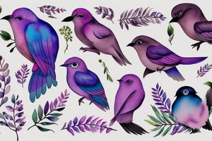 lilac chested roller bird tattoo idea