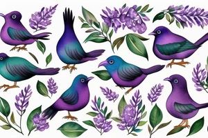 lilac chested roller bird tattoo idea