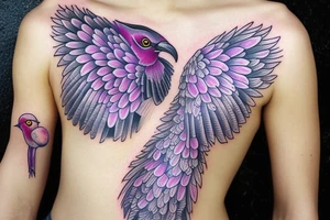 lilac chested roller bird tattoo idea