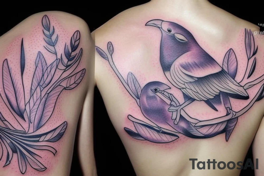 lilac chested roller bird tattoo idea