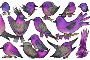 lilac chested roller bird tattoo idea