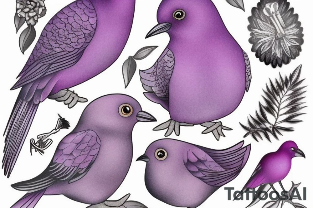 lilac chested roller bird tattoo idea