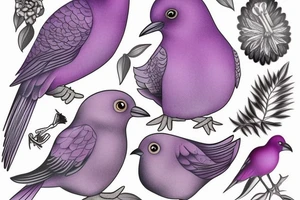 lilac chested roller bird tattoo idea