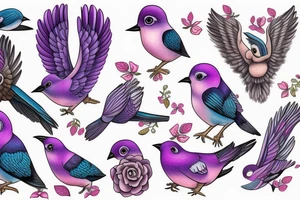 lilac chested roller bird tattoo idea