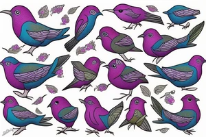 lilac chested roller bird tattoo idea