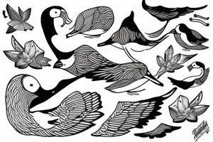 two albatross snuggling up tattoo idea