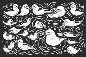 two albatross snuggling up tattoo idea