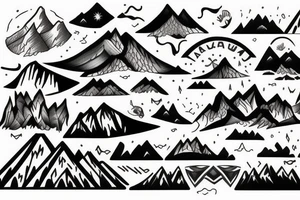 Landscape with mountians tattoo idea