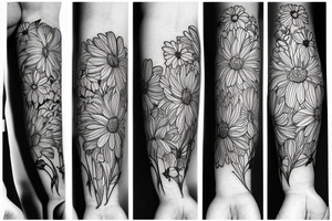 Narcissus and chrysanthemum simple strand tattoo idea