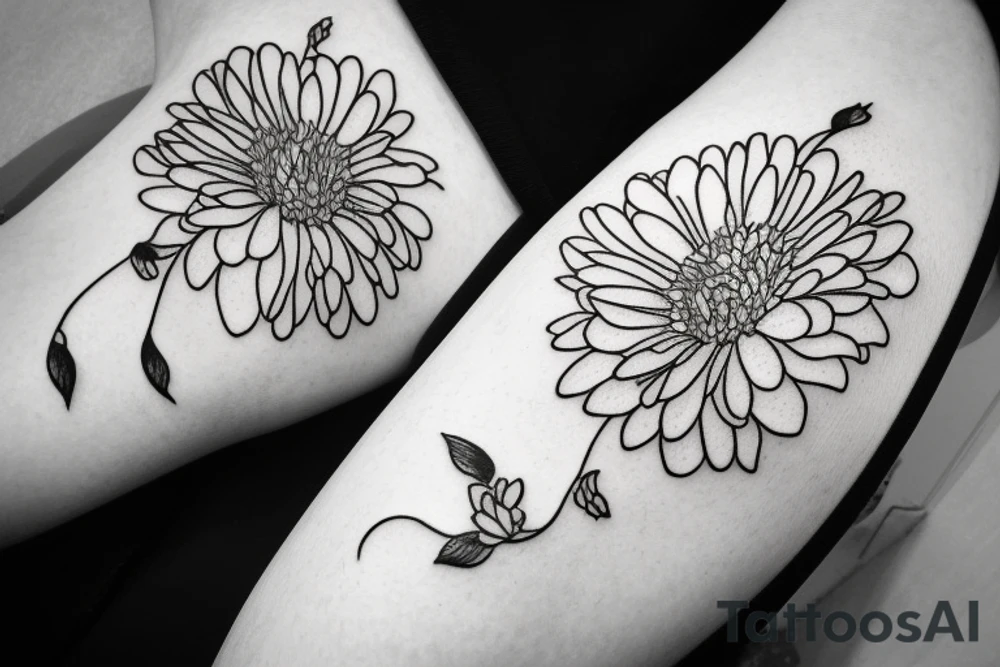 Narcissus and chrysanthemum simple strand tattoo idea