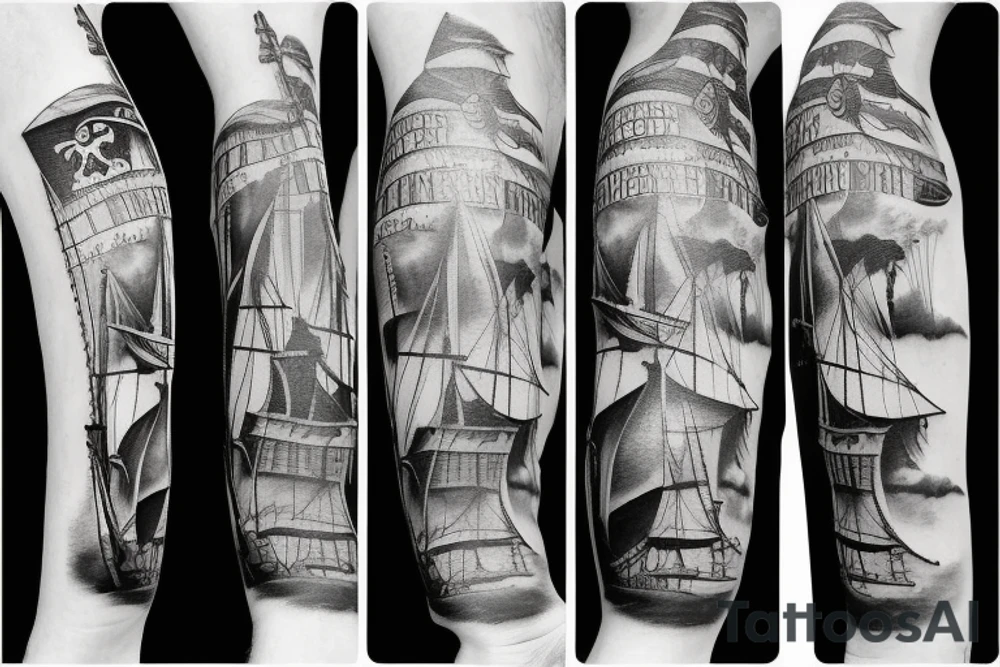East Carolina pirate ship North Carolina Virginia tattoo idea