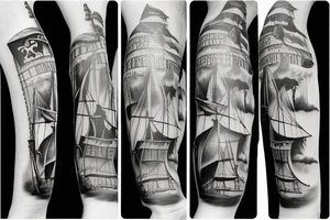 East Carolina pirate ship North Carolina Virginia tattoo idea
