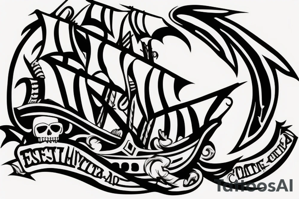 East Carolina pirate ship tattoo idea