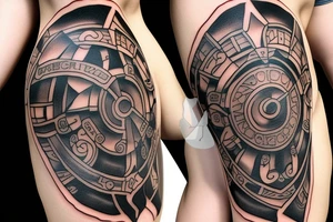 spartan defending with shield and spear tattoo calf tattoo idea