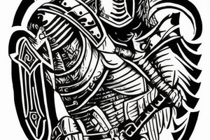 spartan defending with shield and spear tattoo calf tattoo idea