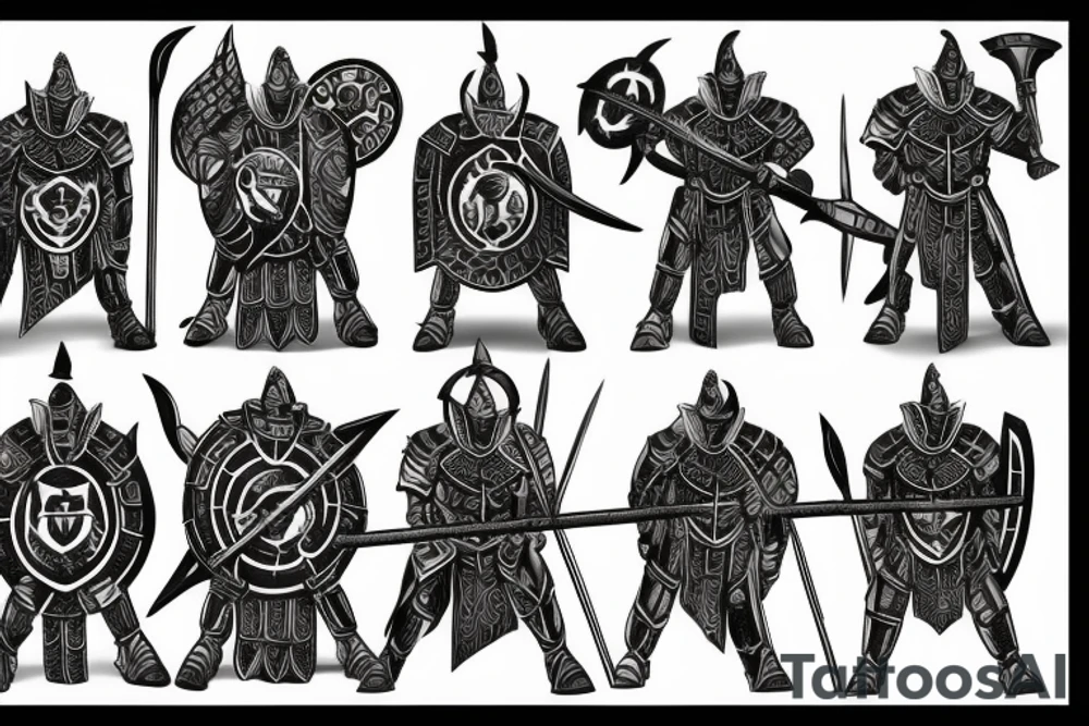 spartan defending with shield and spear tattoo calf tattoo idea