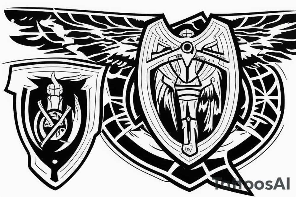 spartan defending with shield and spear tattoo calf tattoo idea