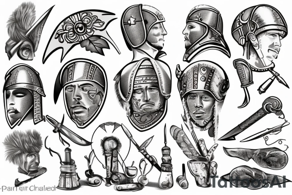 roman soldier tattoo idea
