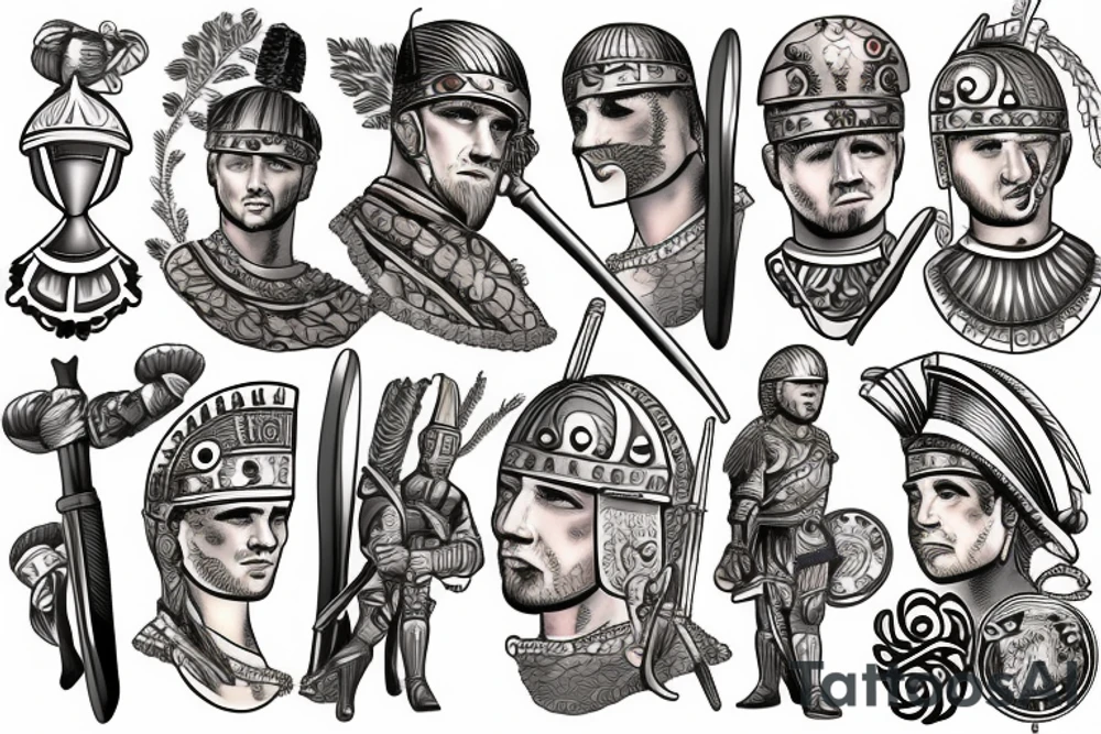 roman soldier tattoo tattoo idea