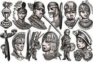 roman soldier tattoo tattoo idea