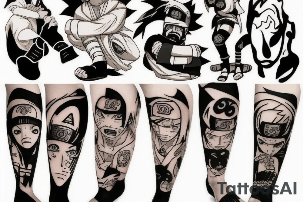 naruto leg tattoo tattoo idea