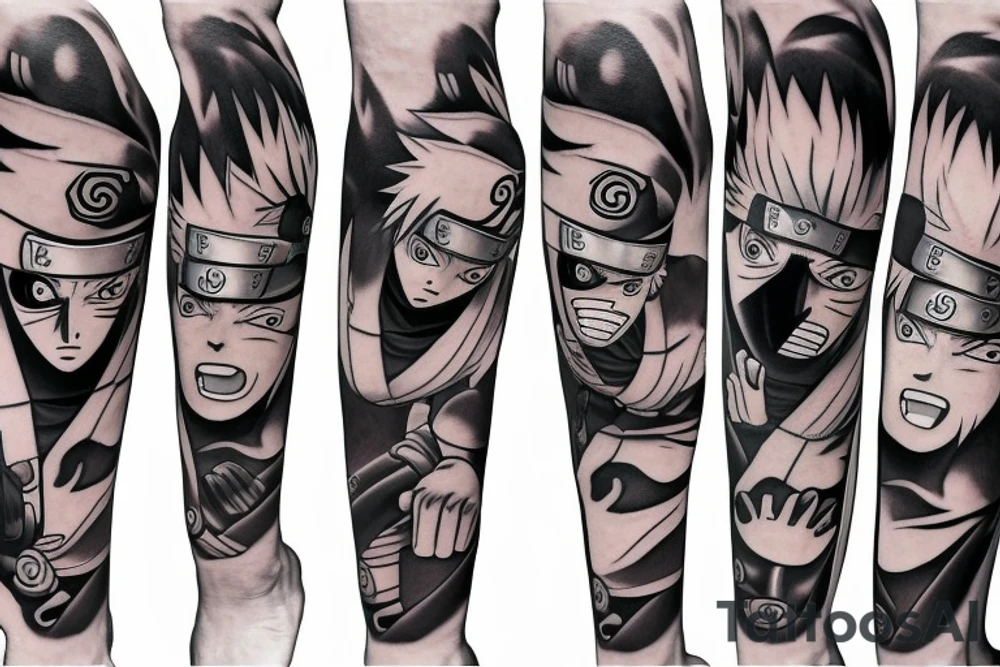 naruto kakashi leg tattoo tattoo idea