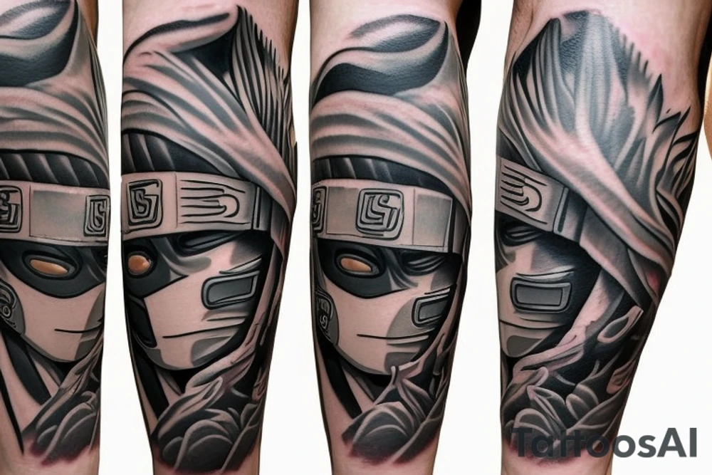 kakashi leg tattoo tattoo idea