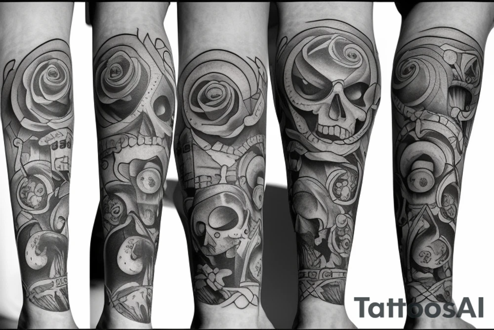 one piece leg tattoo tattoo idea