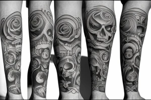 one piece leg tattoo tattoo idea