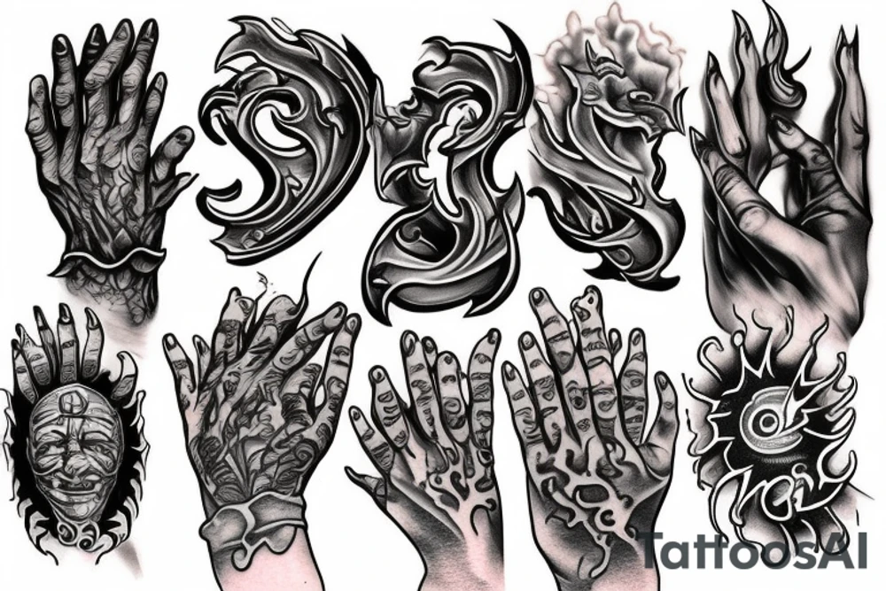 hand casting fireball tattoo tattoo idea