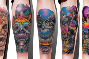 sunbear leg tattoo tattoo idea