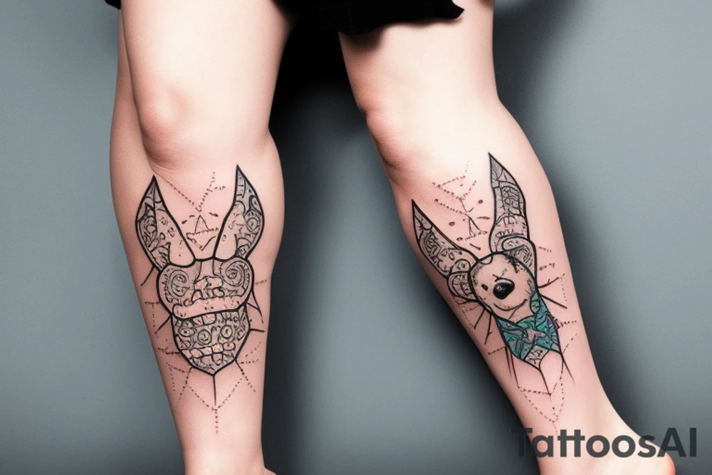 sunbear leg tattoo tattoo idea