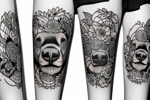 sun bear leg tattoo tattoo idea