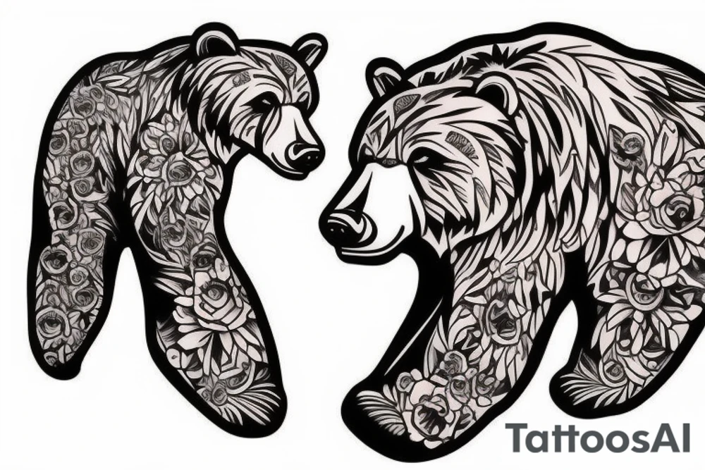 grizzly bear leg tattoo tattoo idea