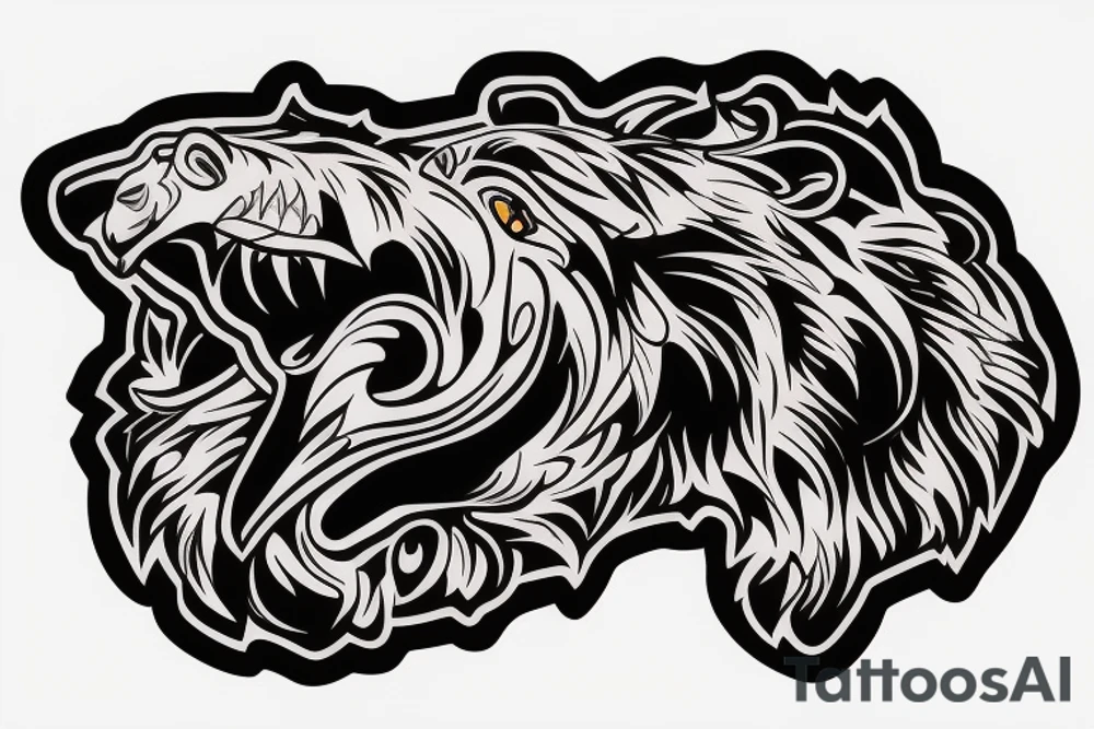 grizzly bear leg tattoo tattoo idea