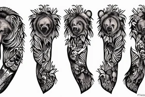 grizzly bear leg tattoo tattoo idea