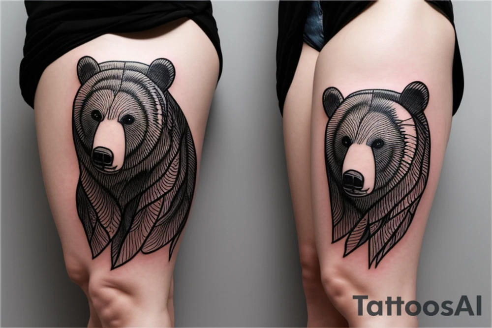 grizzly bear leg tattoo tattoo idea