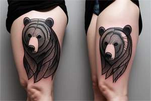 grizzly bear leg tattoo tattoo idea