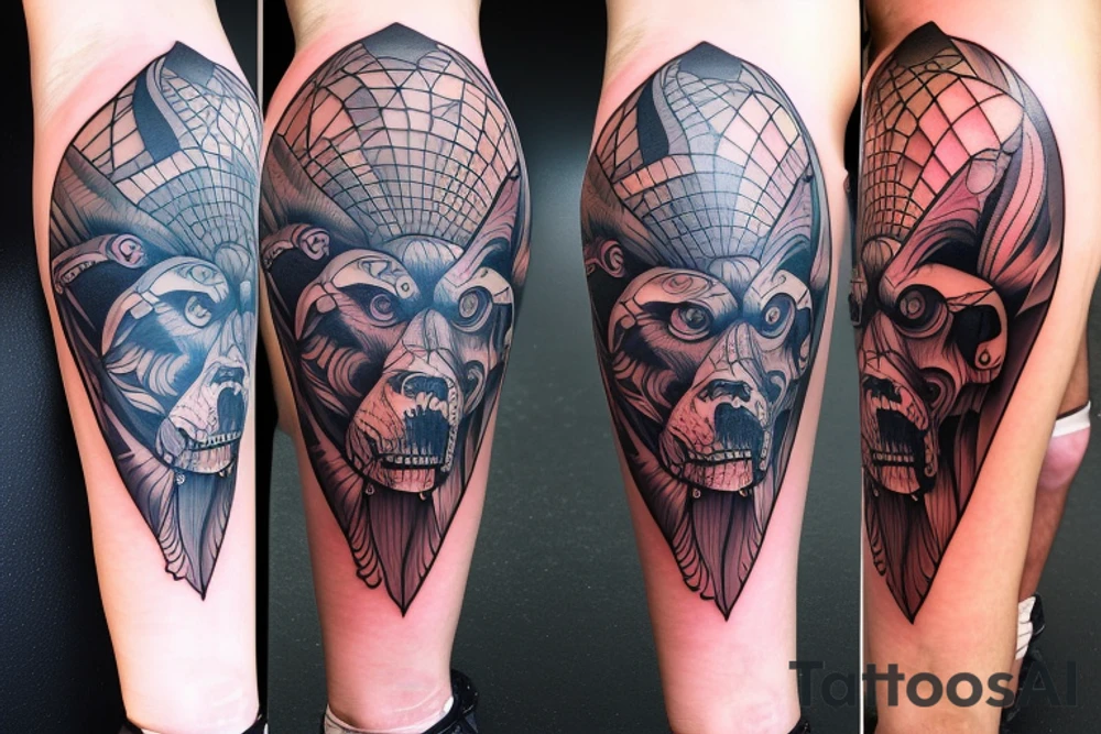 grizzly bear leg tattoo tattoo idea