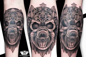 grizzly bear leg tattoo tattoo idea