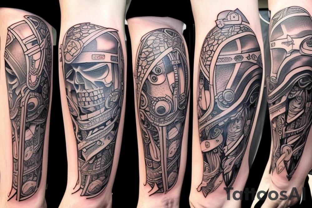 hoplite leg tattoo tattoo idea