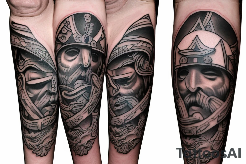 hoplite leg tattoo tattoo idea