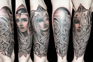 hoplite leg tattoo tattoo idea