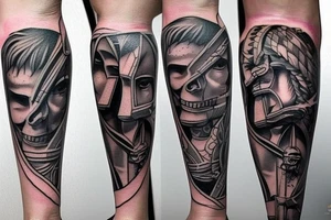 hoplite leg tattoo tattoo idea