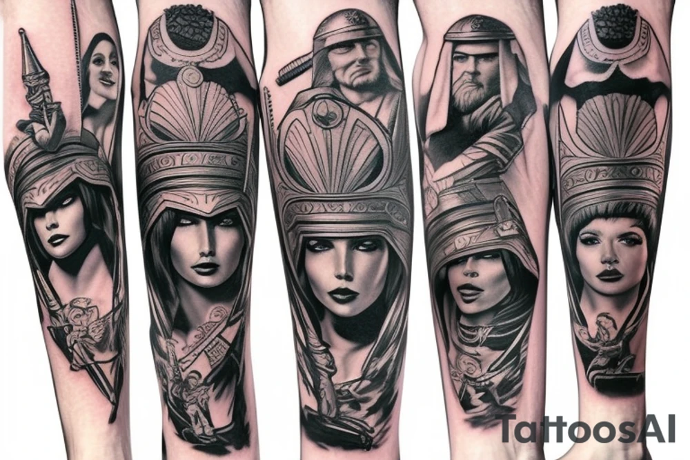 Praetorian Guard leg tattoo tattoo idea