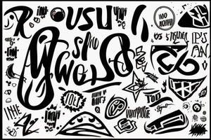 Just the following 2 words "So What?" Using abstract font tattoo idea